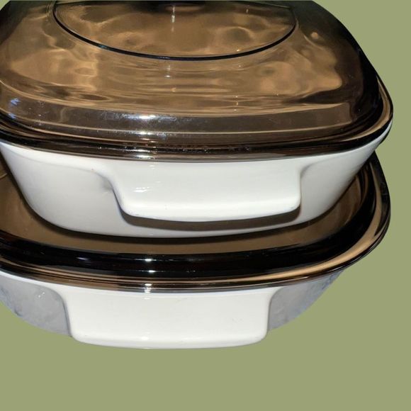 Vintage 4 Pc Corning Ware Beige Abundance Casseroles Dishes A2-B, and A 1- 1/2 B - Picture 8 of 11